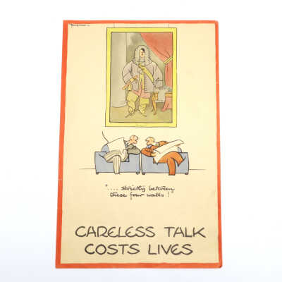 WWII "Careless Talk" Lithograph by Fougasse