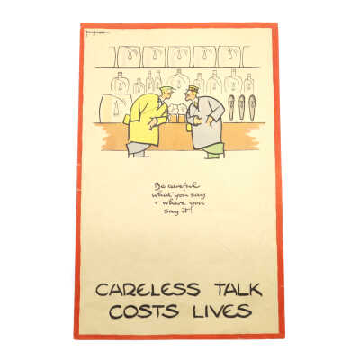 WWII "Careless Talk" Lithograph by Fougasse