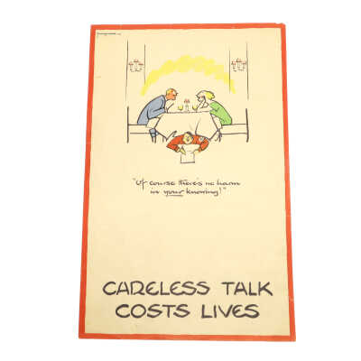 WWII "Careless Talk" Lithograph by Fougasse