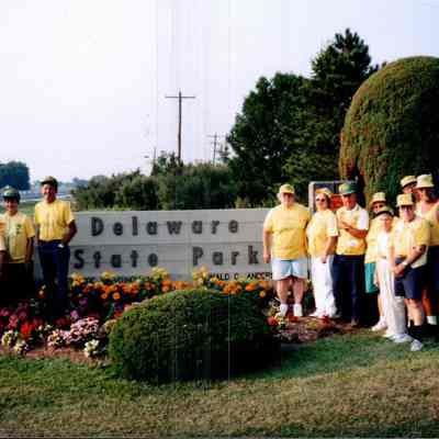 VIPs With Delaware Park Sign