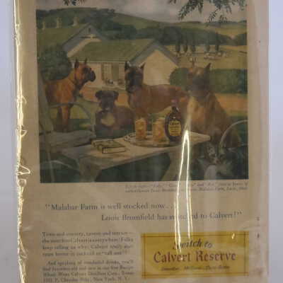 Calvert Reserve Whiskey Advertisement from a 1949 issue of Railroad Magazine