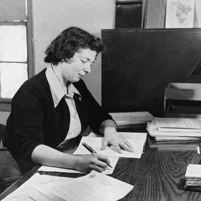 Ohio Geological Survey P098.1215: Doris M. Runkle at work in 1954
Archived by Lisa Van Doren