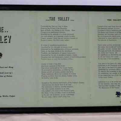Signed copy of the poem The Valley by Walter Pretzer from 1954