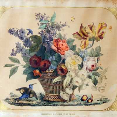 Flower Basket Lithograph