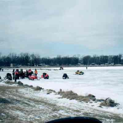 Snowmobiles On Indian Lake