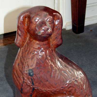 Sewer Tile Ceramic Spaniel Figurine