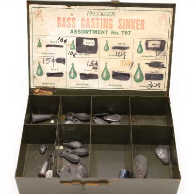 Pflueger Bass Casting Sinker Assortment No.797 Metal Sales Box