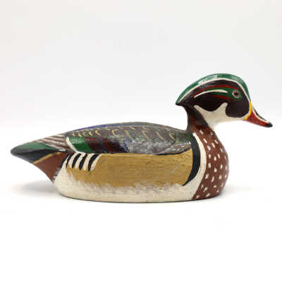 Miniature Decoy, Wood Duck Drake, Jack Rider (c. 1950)