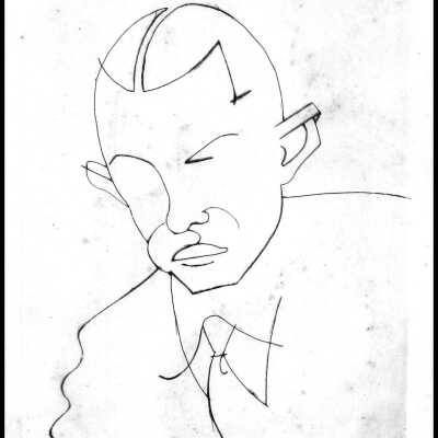 Louis Bromfield Portrait, Arthur Hawkins Sketch