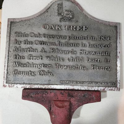 Identification Marker, THE OLD OAK TREE, located between Liberty Center & Texas, O on CR 424