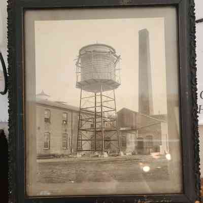 Framed Photograph, Heller-Aller Windmill & Smokestack