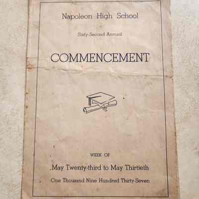 1937 NHS Commencement Program