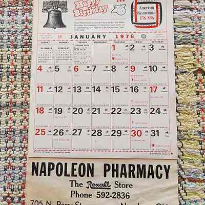 1976 Napoleon Pharmacy Calendar