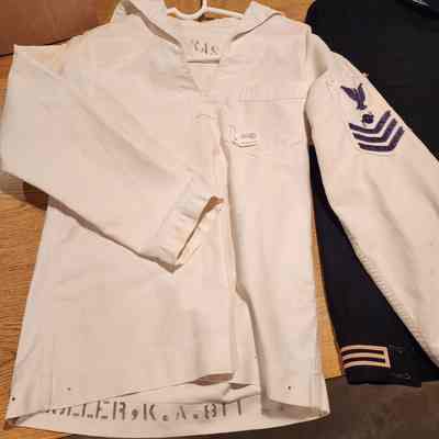 Navy Uniform White Topper, Kenneth a Schuller w/Patch