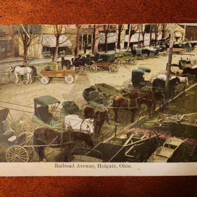 1910 Holgate, Ohio Postcard: Railway Avenue