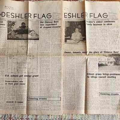 (2) Deshler Flag Newspapers, 1984. The Demise of the Chinese Barn