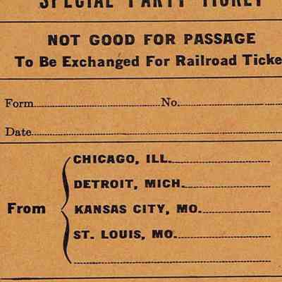Wabash Railroad Company Identification Card for Special Party Ticket