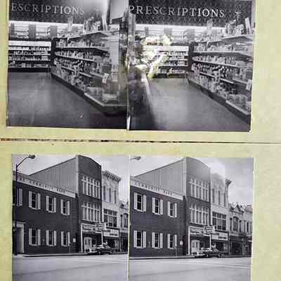 Homemad Stereograph Cards of the Napoleon Pharmacy, Russell Patterson