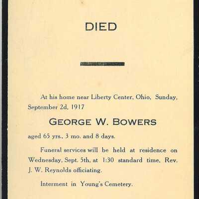Death Notice of George W. Bowers