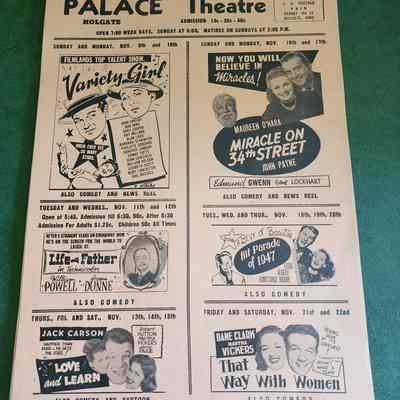 Holgate Palace Theatre Movie Flyer, 40's