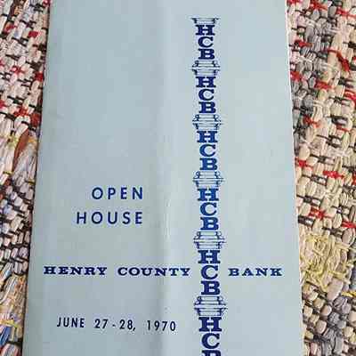 1970 Henry County Bank Open House Program