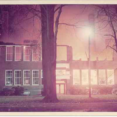 Photo of Liberty Center School Building Burned by Arsonist - November 1972