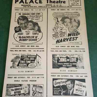 Holgate Palace Theatre Movie Flyer