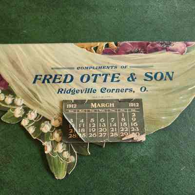 Fred Otte 1912 Calendar