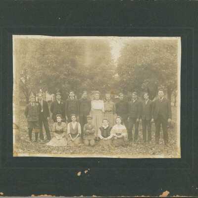 Posrcard of Wallace Mohler with Junior High Students in 1907