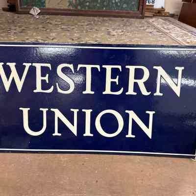 Western Union hanging sign