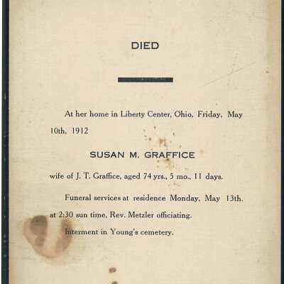 Death Notice of Susan M. Graffice