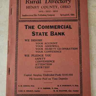 Rural Directory Henry County, Ohio, 1931,2,3, combined