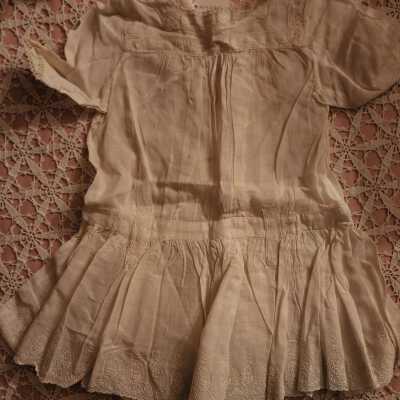 Hankerchief Linen, Embroidered Drop-Waist Child's Dress