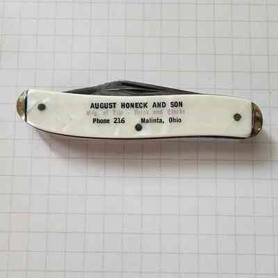 August Honeck & Son, Mfr. of Tile, Malinta, Ohio Advertising Pocket Knife