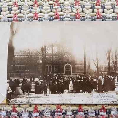 October 8, 1908, Public School Fire, Main Street, Napoleon, Ohio Post Card