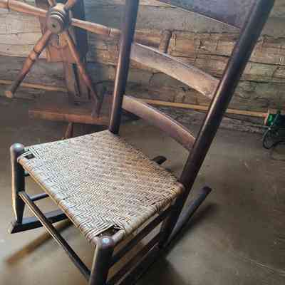 Antique Woven Seat Rocking Chair