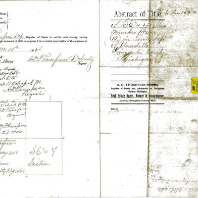 Edmond Pennock Abstract of title in Michigan