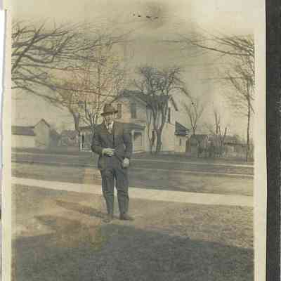 Photo of Unidentified Man in Front of Farm Home From the Mohler/Follett Family
