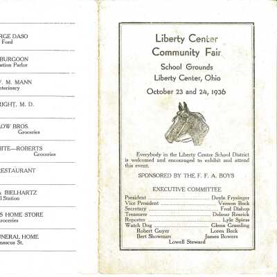 1936 Liberty Center FFA Community Fair