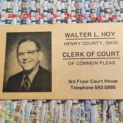 Walter Hoy, Clerk of Courts, Henry County, Ohio Business Card, Vote Promo