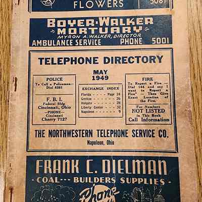 1949 Northwestern Telephone Service Co Phone Directory, Napoleon, Ohio