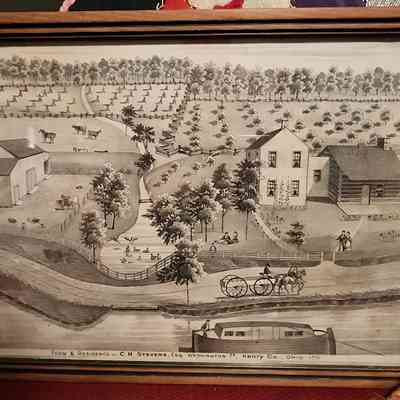 Framed Print: Farm & Residence CH Sstevens, Esq, Washington Twp. Henry County, Oh