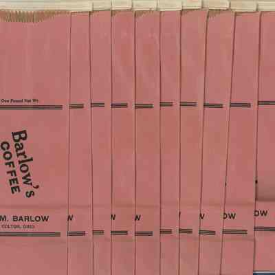 10-1# Coffee Bags From A.M.Barlow Store in Colton, Ohio
