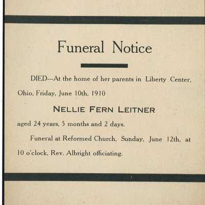 Death Notice of Nellie Fern Leitner