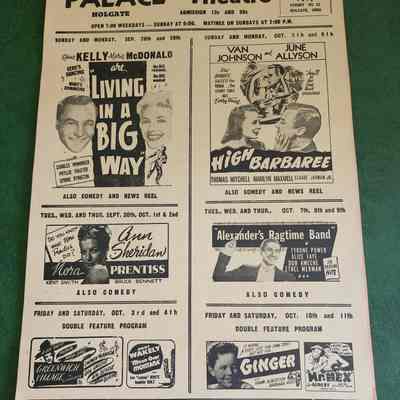 Holgate Palace Theatre, Movie Flyer, 40's