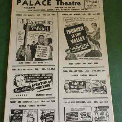 Holgate Palace Theatre Movie Flyer, 40's