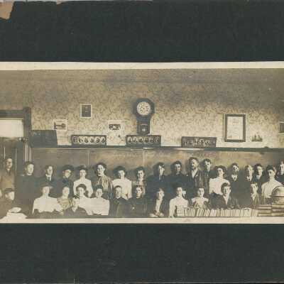 Liberty Center Superintendent John A. Wright with class of 1907