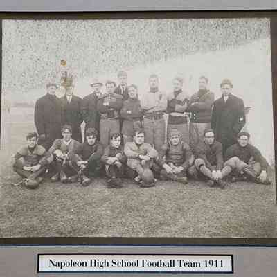 1911 NHS Football Team Cabinet Card Photo