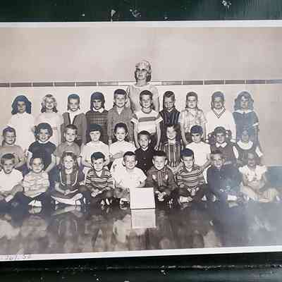 Napoleon Schools, 1961-2 Kindergarten Class Group Photograph, Mrs. Gilger