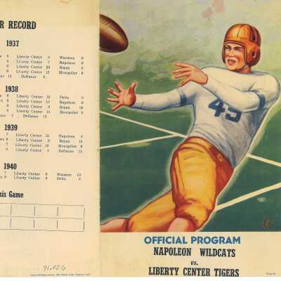 1940 Football Game Program Liberty Center High School vs. Napoleon High School